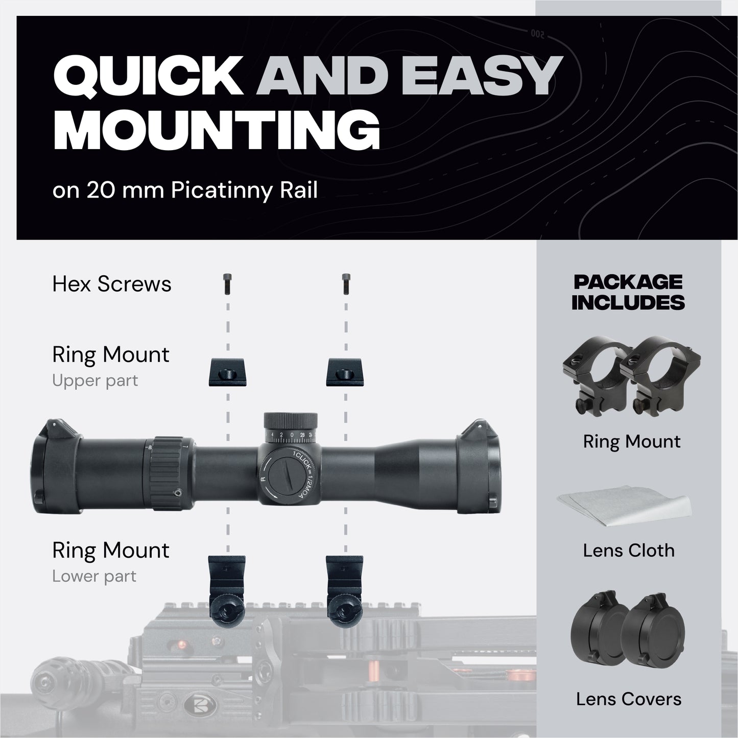 Falcon Flex 2-7x32 Crossbow Scope with Magnification, Illumination