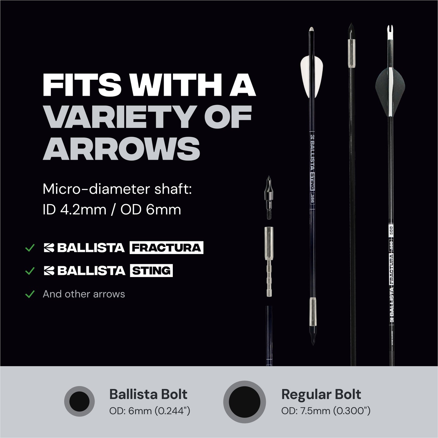 4.2mm Arrow Penetrator Insert 150gr Stainless Steel Adapter - 12pcs