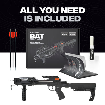 Pistolet arbalète à poulies BAT avec crosse L – 300 FPS & 130 lbs – Reconditionné