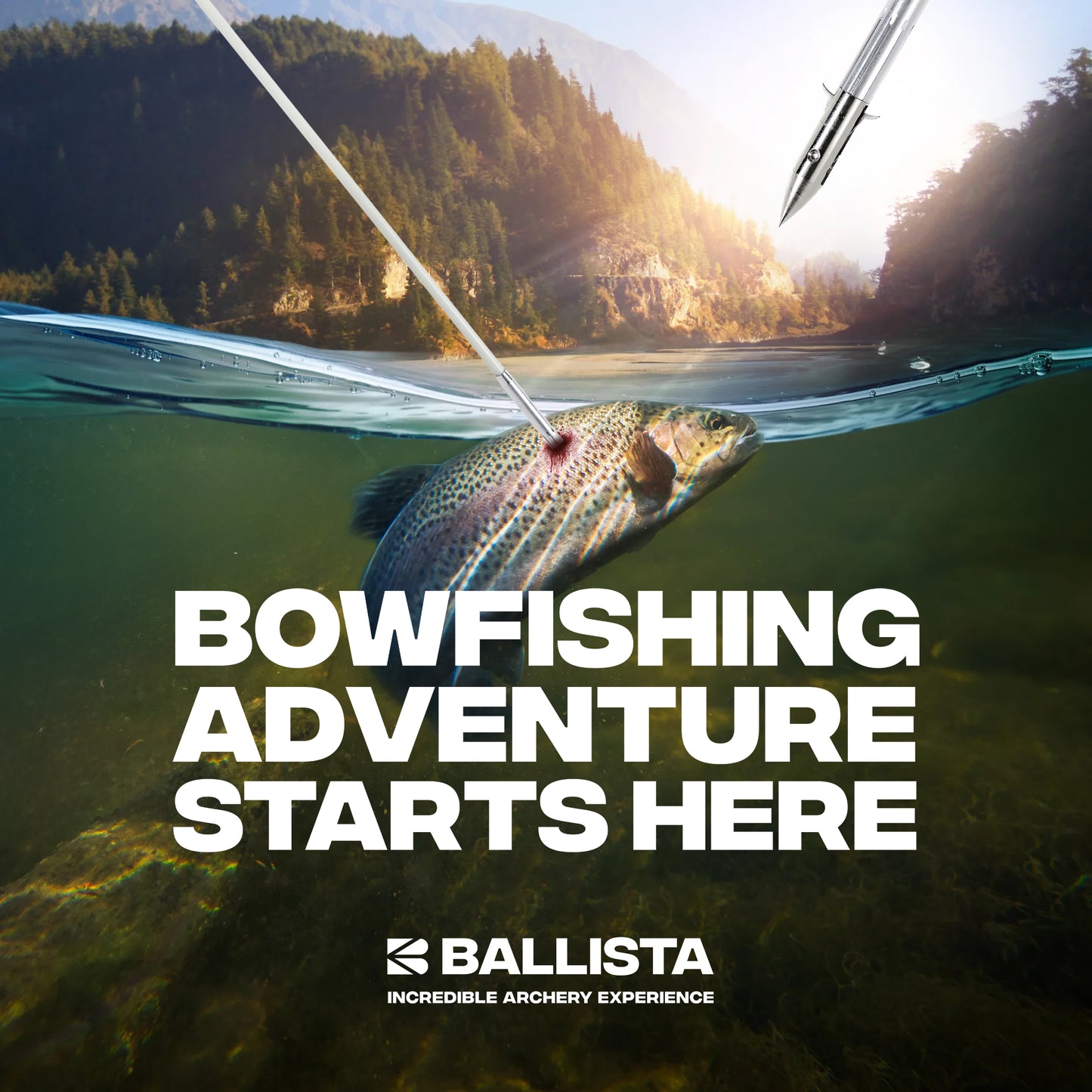 Basic Bowfishing Kit: BL25 Spincast Reel, Bowfishing Arrows, Green Laser Sight, Reel Mount Seat