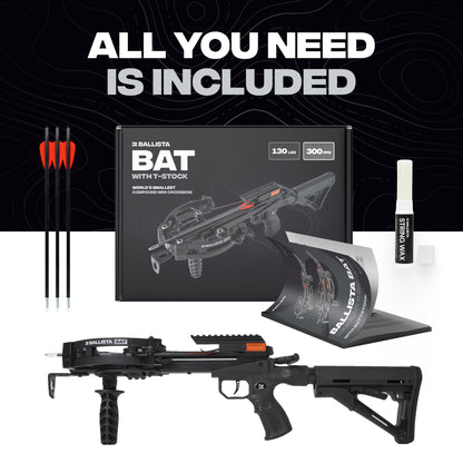 Mini arbalète à poulies BAT avec crosse Triangle – 300 FPS & 130 lbs – Reconditionnée