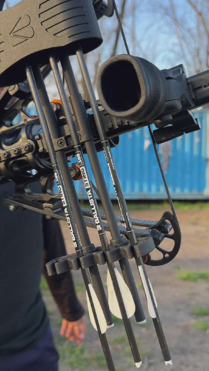 Crossbow Quiver – Fits 4 Arrows (5.5 mm-8.8mm) – Quick-Detach 20mm Picatinny Mount