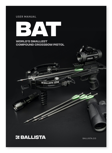 BAT Pistol Crossbow - Fast 330fps, Powerful 130lbs, Mini 2.46lbs - BALLISTA