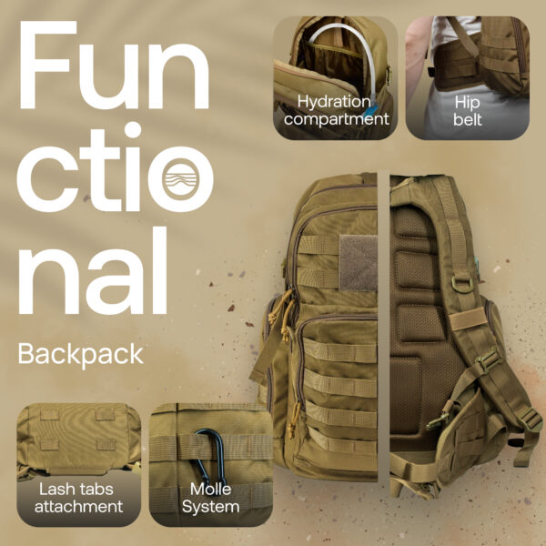 RIVER ROAD Huntex 40L Tactical Backpack for Hunting, Hiking Travel - Image 3