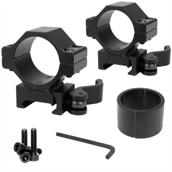 Mighty Tactical Quick Release Scope Ring Mount 25.4mm/30mm for 20mm Rail - 2 pc